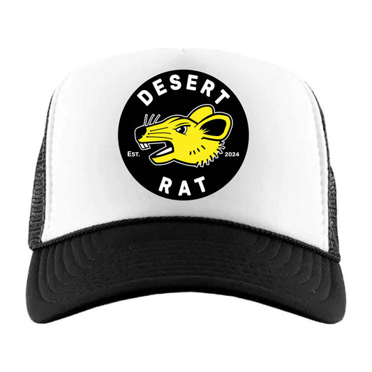 Black & White Mascot Rat Foam Trucker